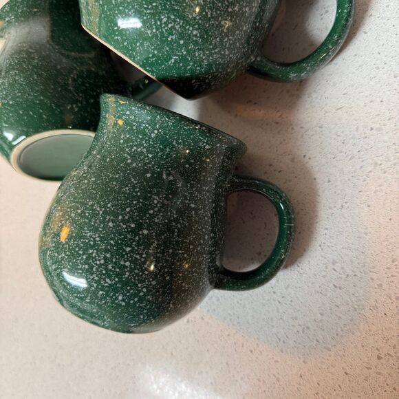Set of 4 Green Speckled Stoneware Mugs | Irish St Patrick’s Day Christmas - Picture 3 of 5